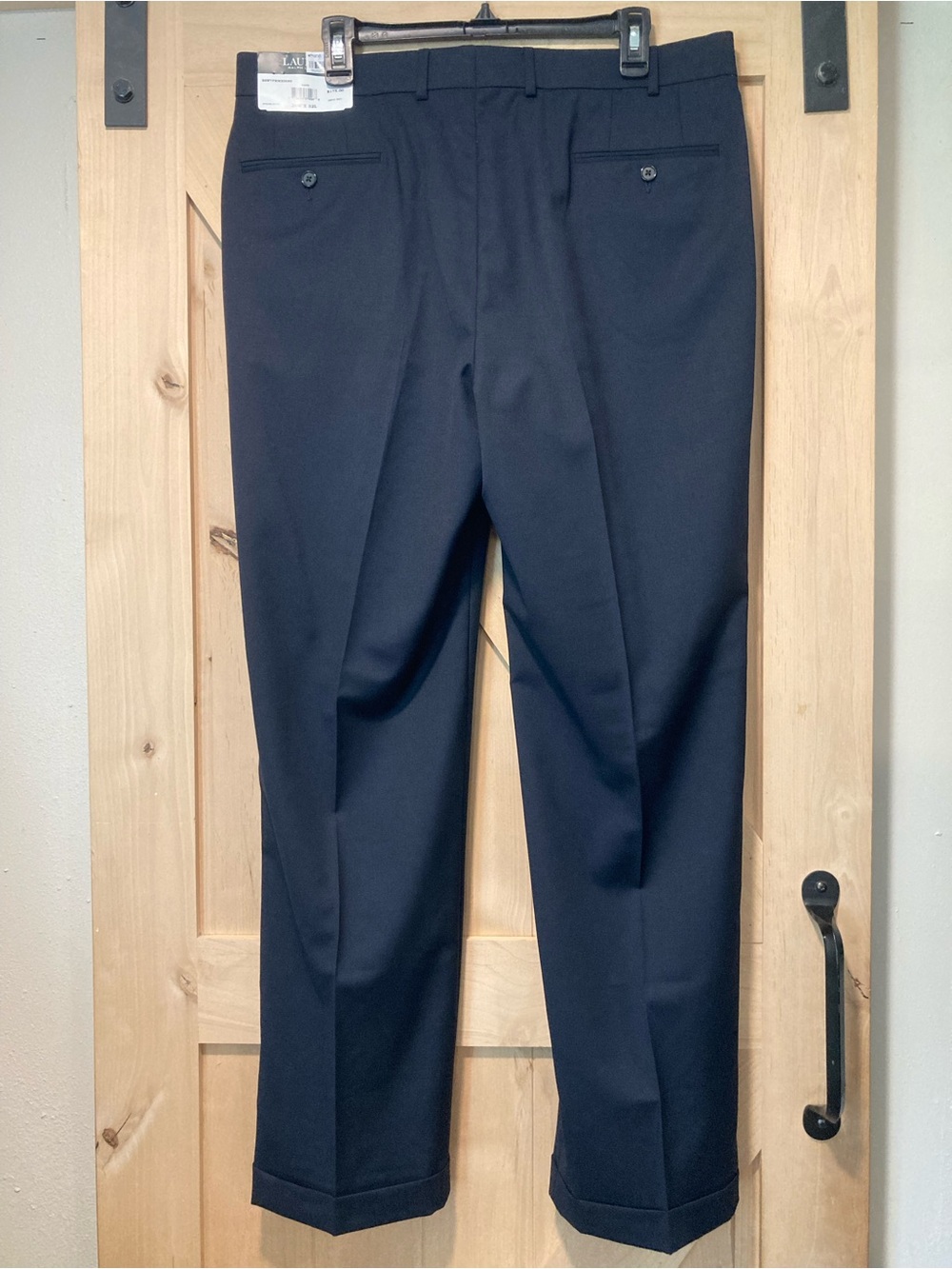 Lauren Ralph Lauren Navy Dress Pants Solid Ultraflex Cuff Hem Wool 36x32 NWT - Picture 2 of 14
